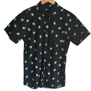 Molokai Surf Co. Alien Print Button-Up Shirt Men’s Size Medium